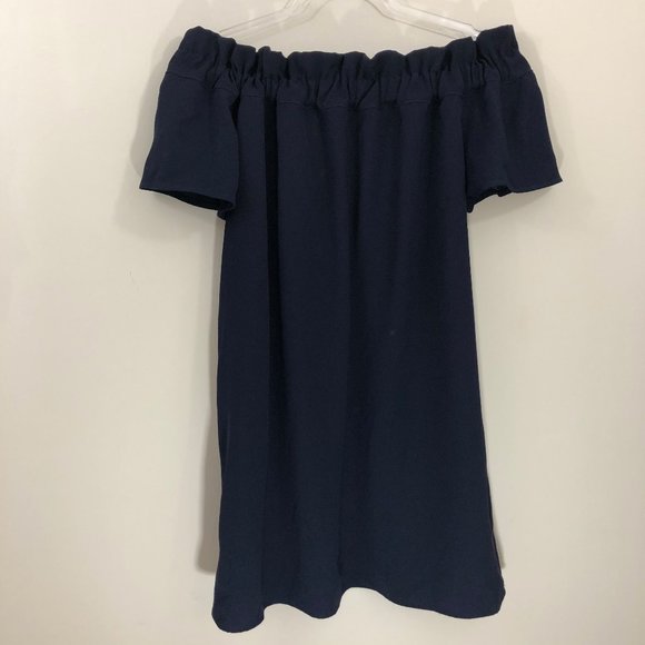 Pleione Off Shoulder Navy Blue Dress XS - Picture 1 of 8